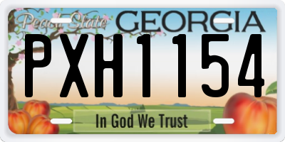 GA license plate PXH1154