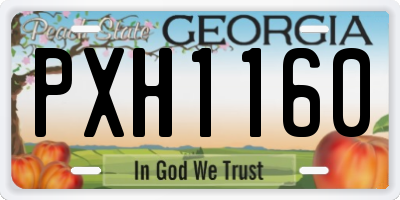 GA license plate PXH1160