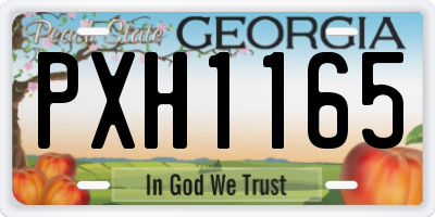 GA license plate PXH1165