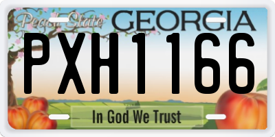 GA license plate PXH1166