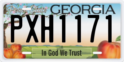 GA license plate PXH1171
