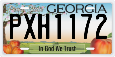 GA license plate PXH1172