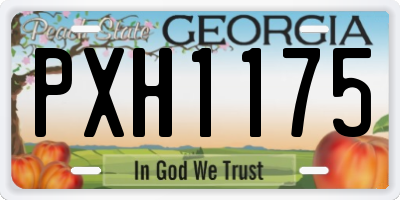 GA license plate PXH1175