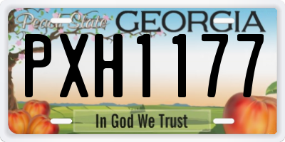 GA license plate PXH1177