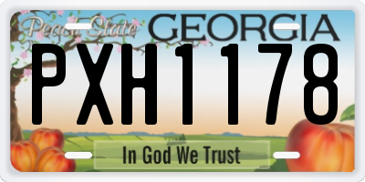 GA license plate PXH1178
