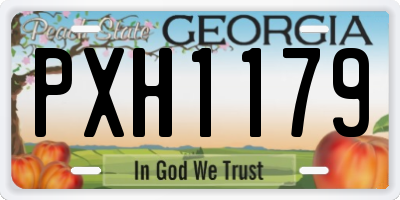 GA license plate PXH1179