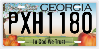 GA license plate PXH1180