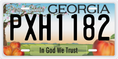 GA license plate PXH1182