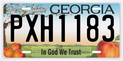 GA license plate PXH1183