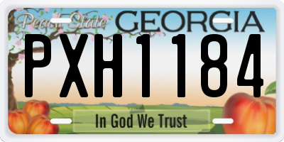 GA license plate PXH1184