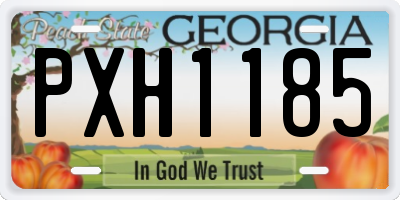 GA license plate PXH1185
