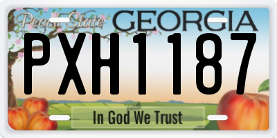 GA license plate PXH1187