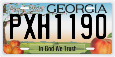 GA license plate PXH1190