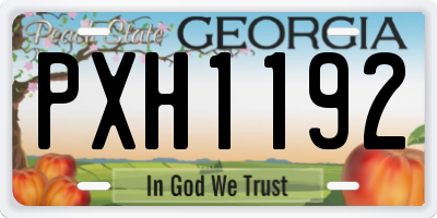 GA license plate PXH1192