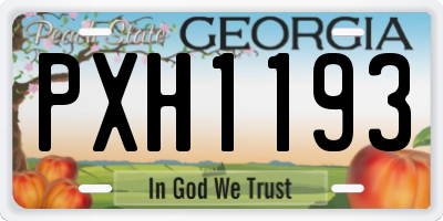 GA license plate PXH1193