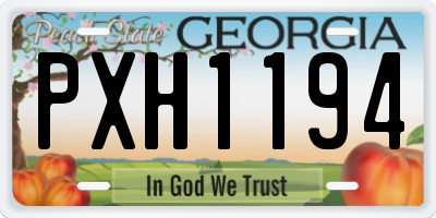 GA license plate PXH1194