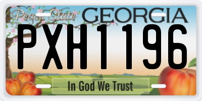 GA license plate PXH1196