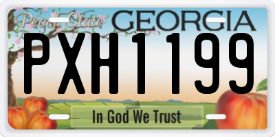 GA license plate PXH1199