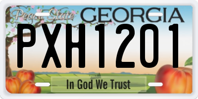 GA license plate PXH1201
