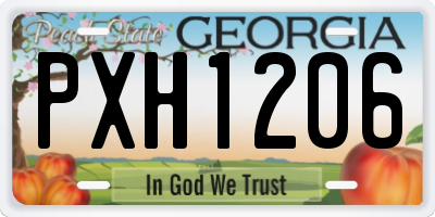 GA license plate PXH1206