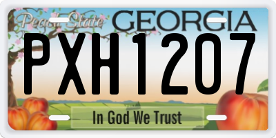 GA license plate PXH1207