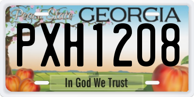 GA license plate PXH1208