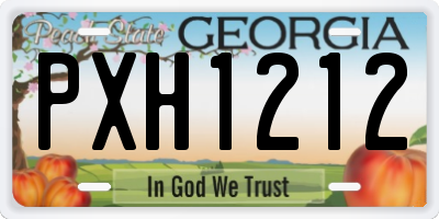 GA license plate PXH1212