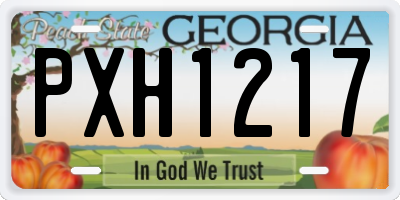GA license plate PXH1217