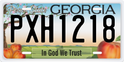 GA license plate PXH1218