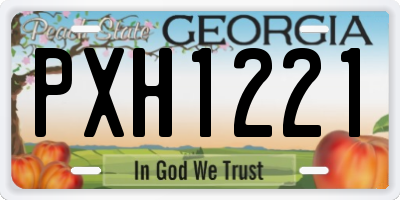 GA license plate PXH1221