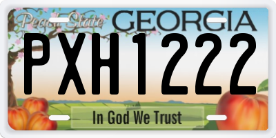 GA license plate PXH1222