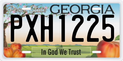 GA license plate PXH1225