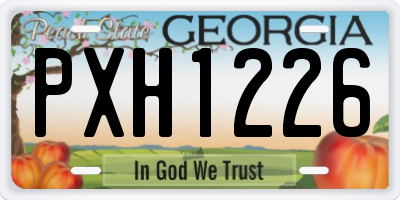 GA license plate PXH1226