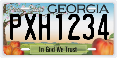 GA license plate PXH1234