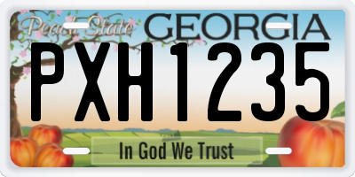 GA license plate PXH1235