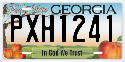 GA license plate PXH1241