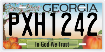 GA license plate PXH1242