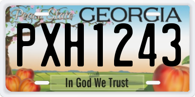 GA license plate PXH1243
