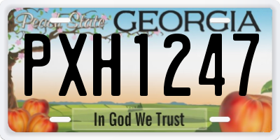 GA license plate PXH1247