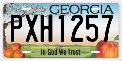 GA license plate PXH1257