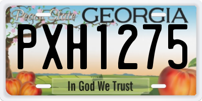 GA license plate PXH1275