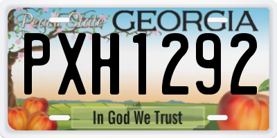 GA license plate PXH1292