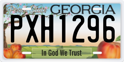 GA license plate PXH1296