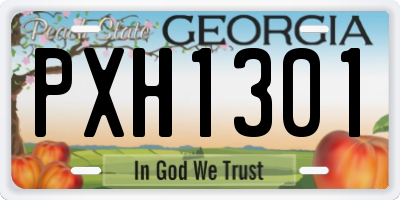 GA license plate PXH1301