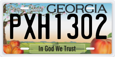 GA license plate PXH1302