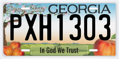 GA license plate PXH1303