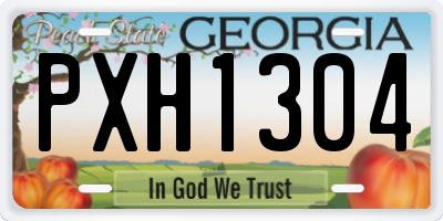 GA license plate PXH1304