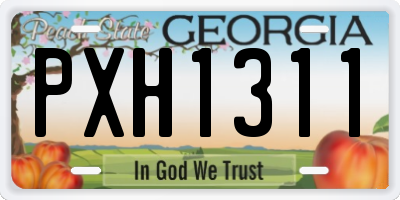 GA license plate PXH1311