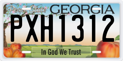 GA license plate PXH1312