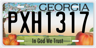 GA license plate PXH1317
